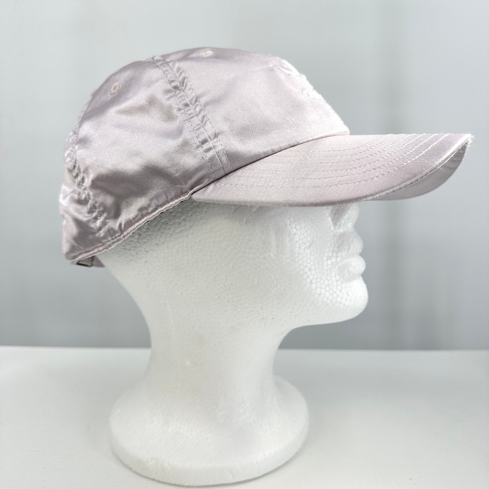 Adidas Originals Women Satin Baseball Cap Lavender Pink Trefoil Logo Dad Hat